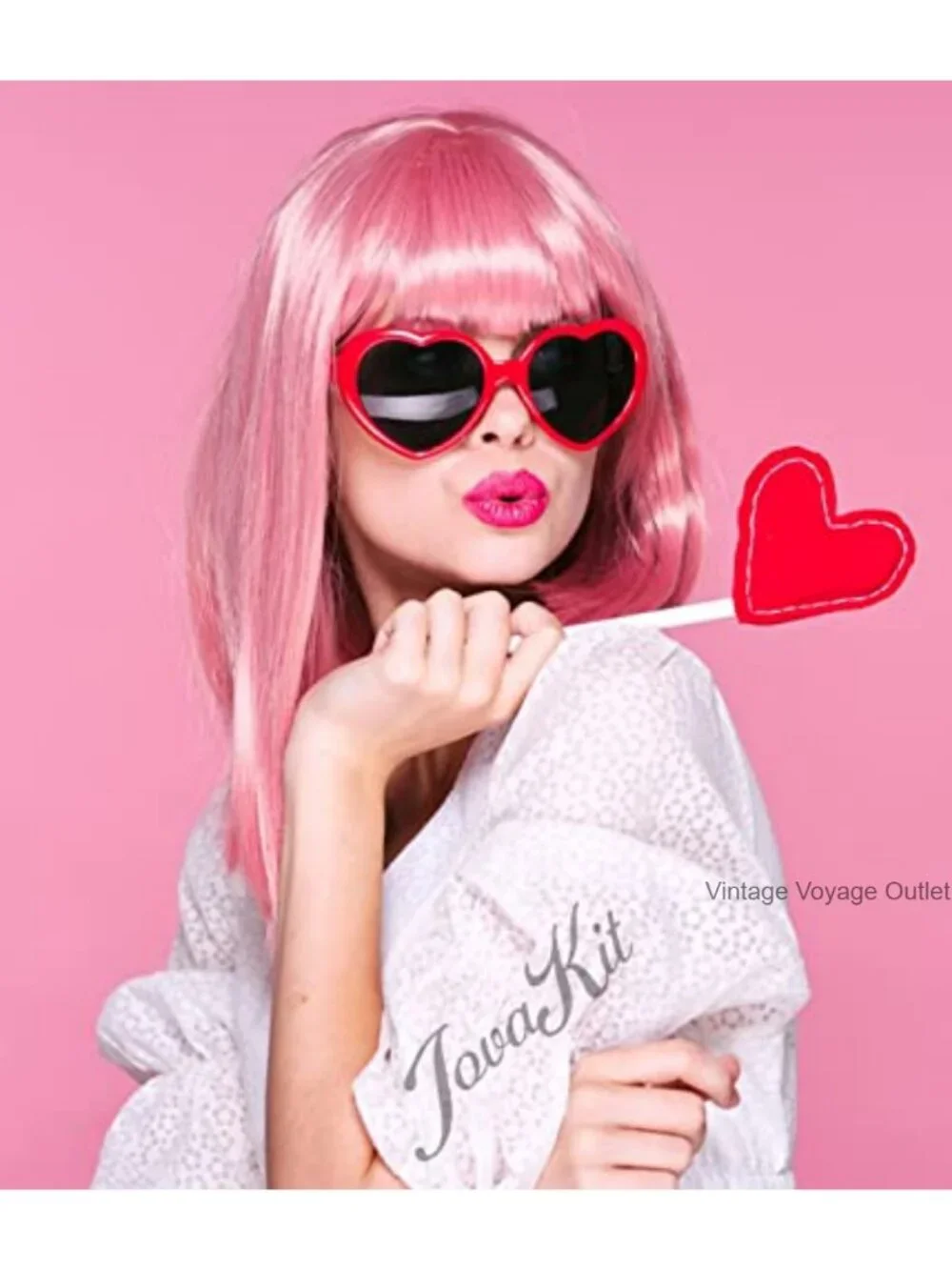 Heart Shaped Polarized Sunglasses with Metal Frame UV400 Protection